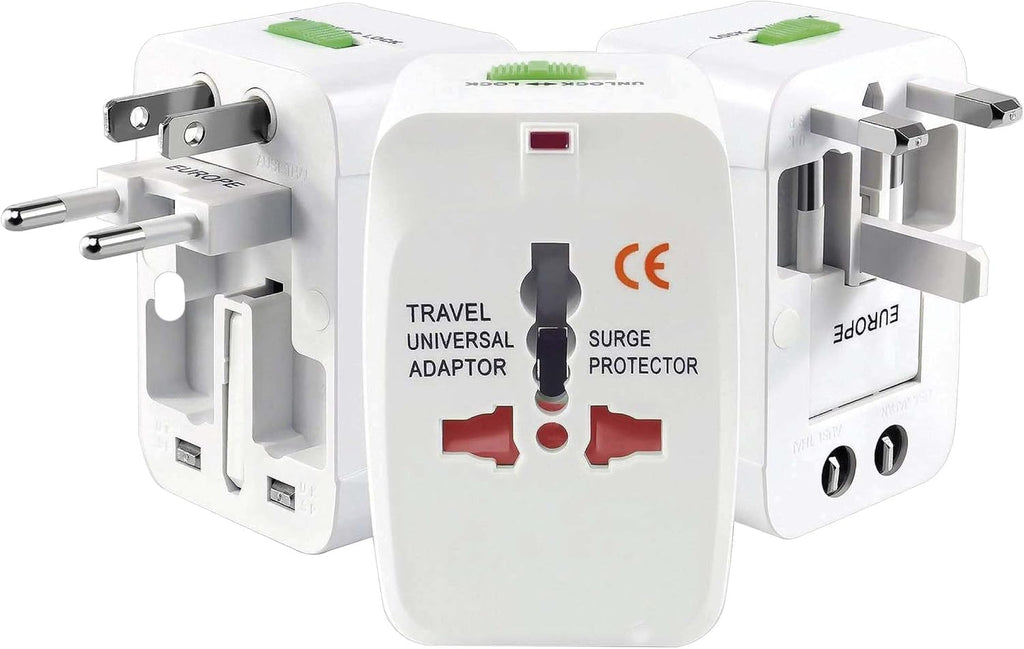 Clavija Adaptador Universal De Viaje Blanco