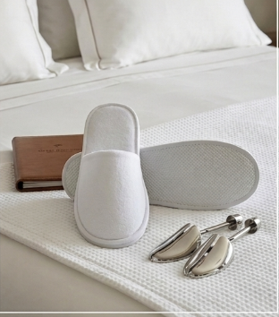 10 Pares Pantuflas Blancas De Felpa Adulto Unisex