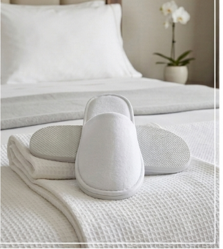 10 Pares Pantuflas Blancas De Felpa Adulto Unisex