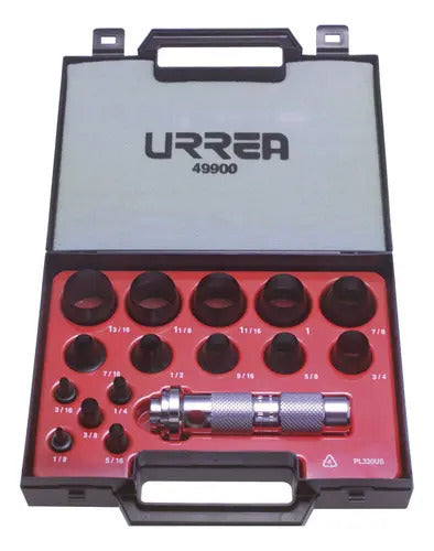 Juego De Sacabocados De 1/8 A 1-3/16 , 16 Piezas Urrea 49900